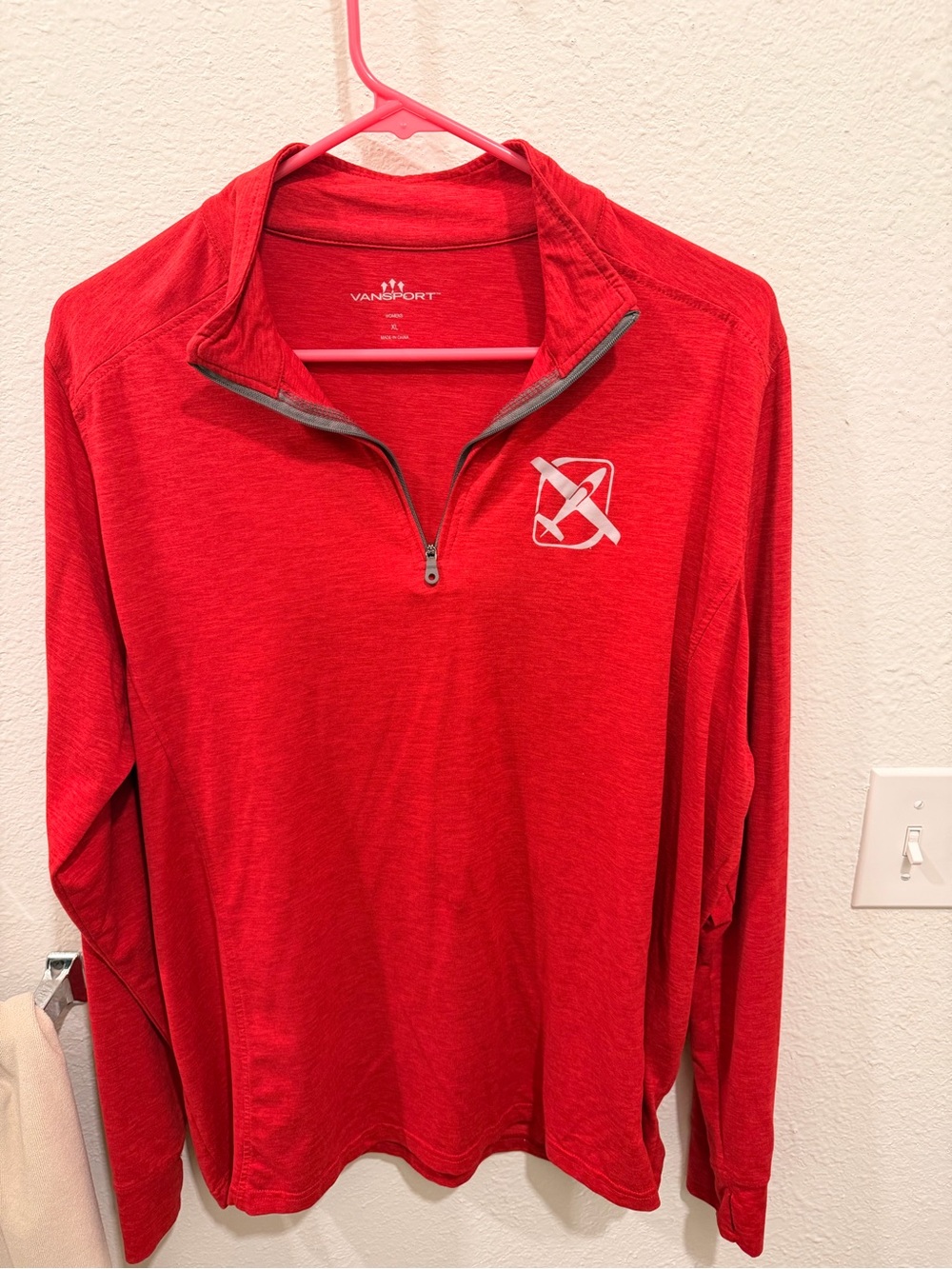 Cirrus Red Quarter-Zip Long Sleeve Shirt